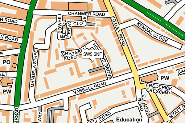 SW9 6NF map - OS OpenMap – Local (Ordnance Survey)