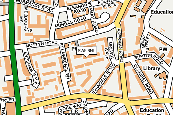 SW9 6NL map - OS OpenMap – Local (Ordnance Survey)