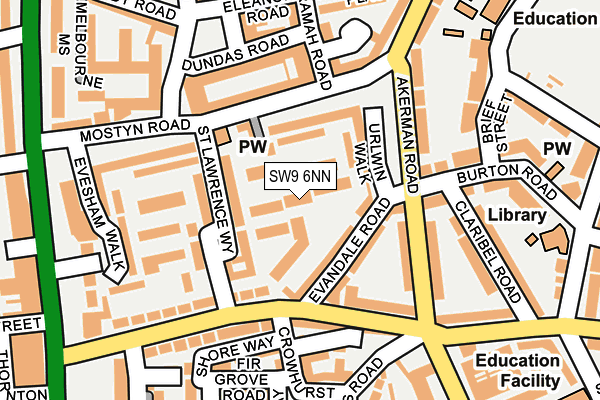 SW9 6NN map - OS OpenMap – Local (Ordnance Survey)