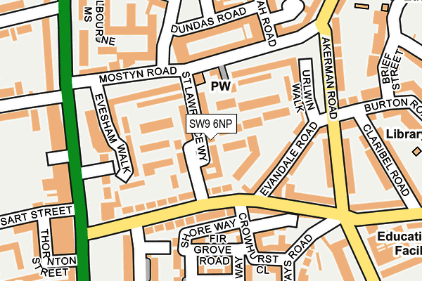 SW9 6NP map - OS OpenMap – Local (Ordnance Survey)