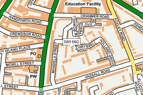SW9 6NQ map - OS OpenMap – Local (Ordnance Survey)