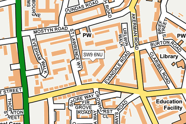 SW9 6NU map - OS OpenMap – Local (Ordnance Survey)