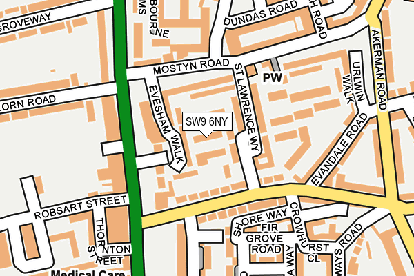 SW9 6NY map - OS OpenMap – Local (Ordnance Survey)