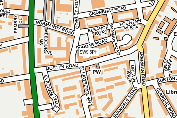 SW9 6PH map - OS OpenMap – Local (Ordnance Survey)