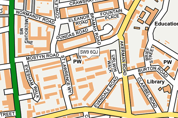 SW9 6QJ map - OS OpenMap – Local (Ordnance Survey)