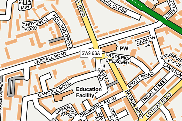 SW9 6SA map - OS OpenMap – Local (Ordnance Survey)