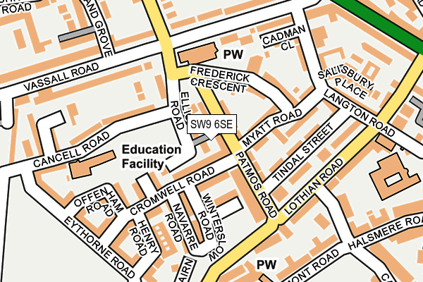 SW9 6SE map - OS OpenMap – Local (Ordnance Survey)