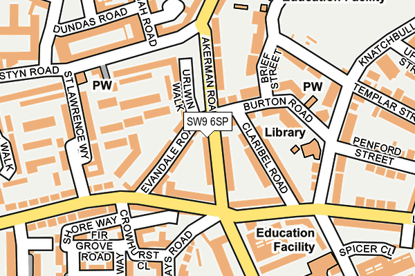 SW9 6SP map - OS OpenMap – Local (Ordnance Survey)