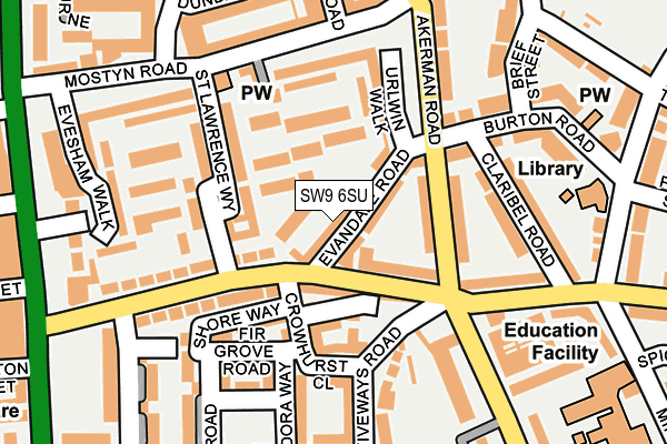 SW9 6SU map - OS OpenMap – Local (Ordnance Survey)