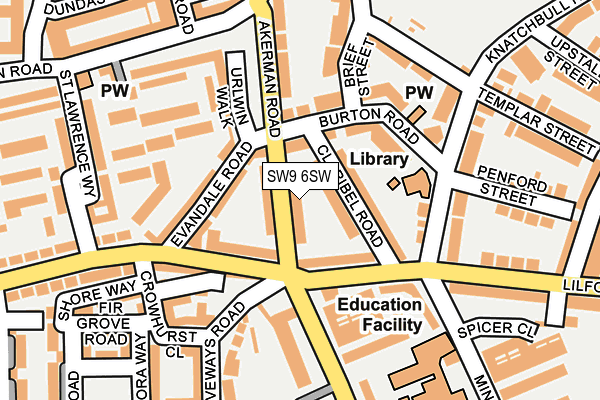 SW9 6SW map - OS OpenMap – Local (Ordnance Survey)