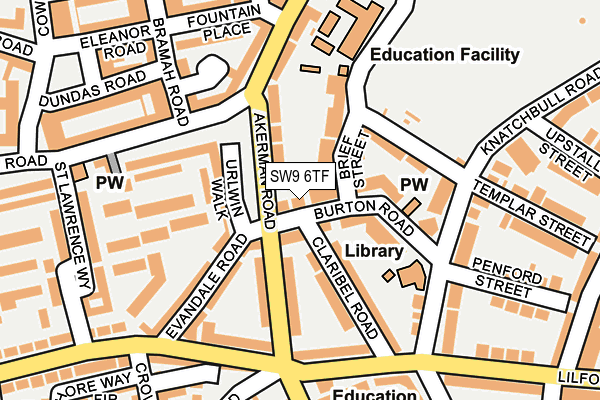 SW9 6TF map - OS OpenMap – Local (Ordnance Survey)