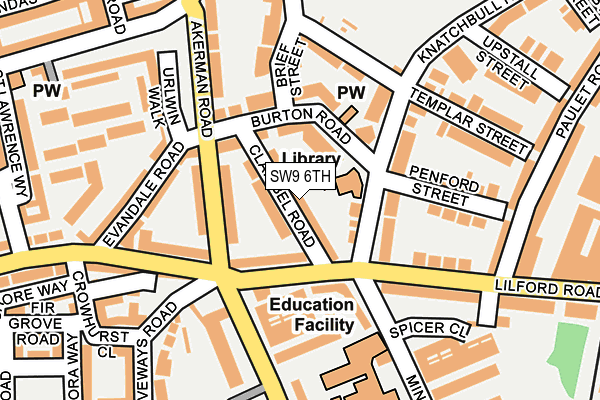 SW9 6TH map - OS OpenMap – Local (Ordnance Survey)