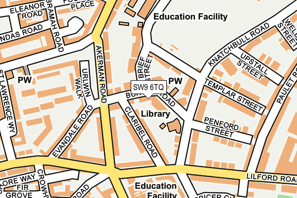 SW9 6TQ map - OS OpenMap – Local (Ordnance Survey)
