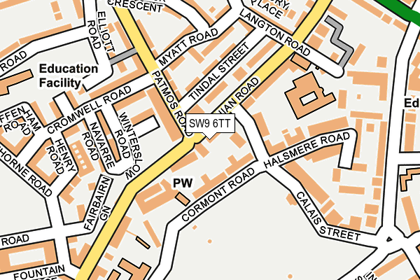 SW9 6TT map - OS OpenMap – Local (Ordnance Survey)