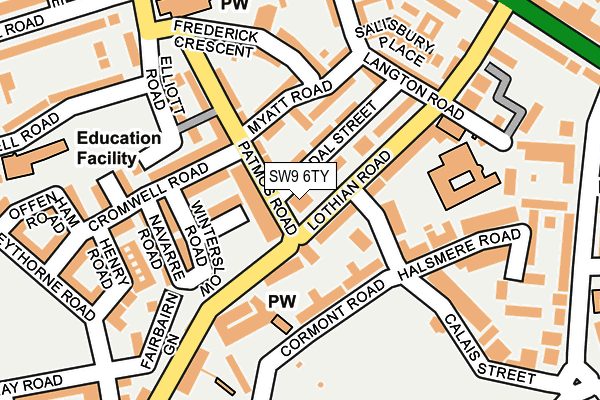 SW9 6TY map - OS OpenMap – Local (Ordnance Survey)