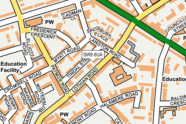 SW9 6UA map - OS OpenMap – Local (Ordnance Survey)