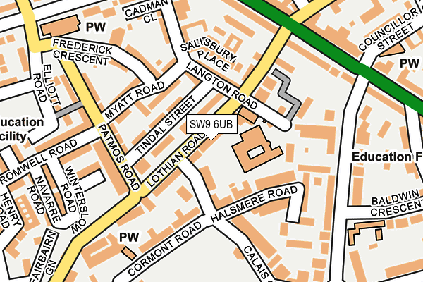 SW9 6UB map - OS OpenMap – Local (Ordnance Survey)