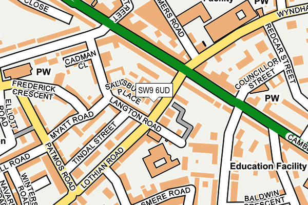 SW9 6UD map - OS OpenMap – Local (Ordnance Survey)