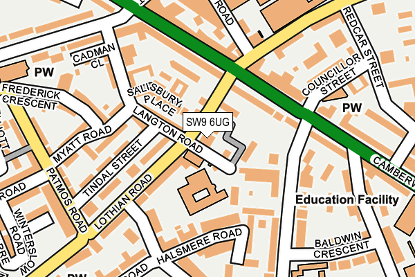SW9 6UG map - OS OpenMap – Local (Ordnance Survey)