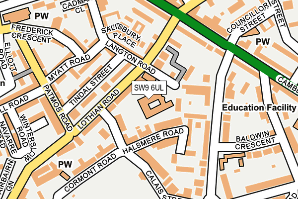 SW9 6UL map - OS OpenMap – Local (Ordnance Survey)