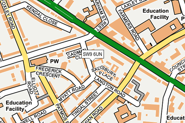SW9 6UN map - OS OpenMap – Local (Ordnance Survey)