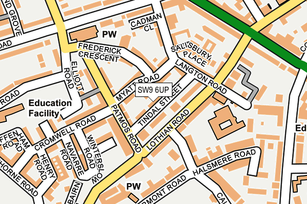 SW9 6UP map - OS OpenMap – Local (Ordnance Survey)