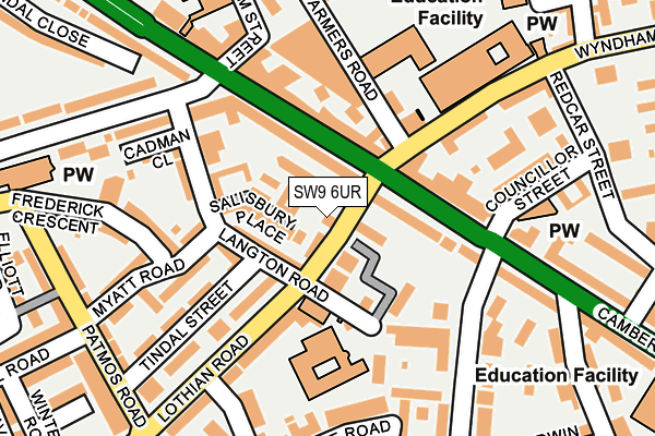 SW9 6UR map - OS OpenMap – Local (Ordnance Survey)