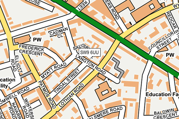 SW9 6UU map - OS OpenMap – Local (Ordnance Survey)