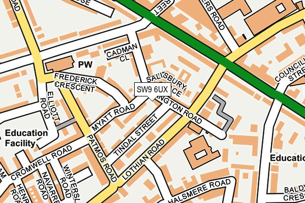 SW9 6UX map - OS OpenMap – Local (Ordnance Survey)