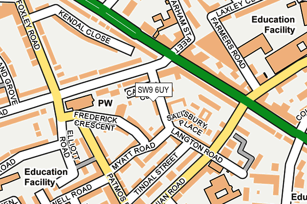 SW9 6UY map - OS OpenMap – Local (Ordnance Survey)