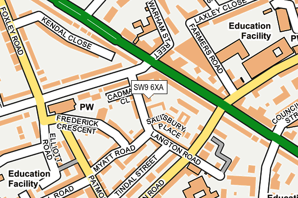 SW9 6XA map - OS OpenMap – Local (Ordnance Survey)