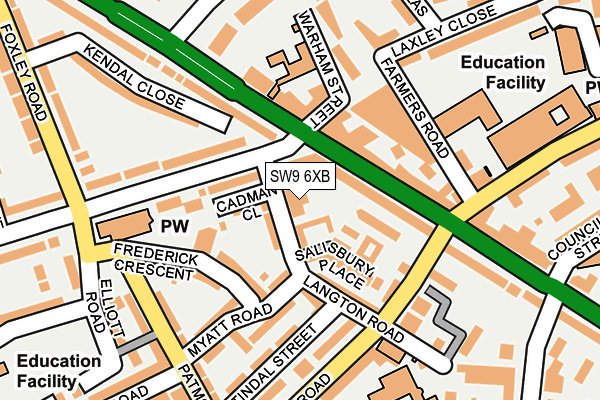 SW9 6XB map - OS OpenMap – Local (Ordnance Survey)