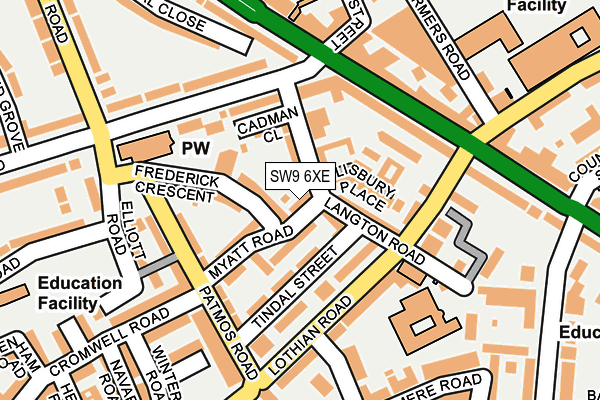 SW9 6XE map - OS OpenMap – Local (Ordnance Survey)