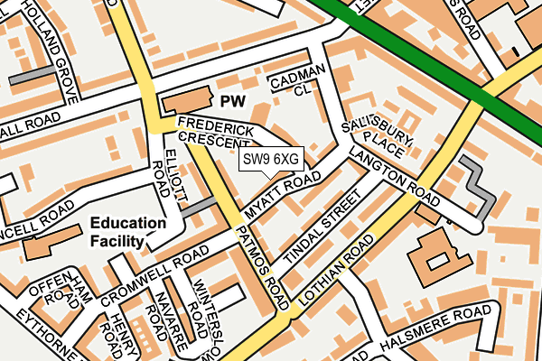 SW9 6XG map - OS OpenMap – Local (Ordnance Survey)