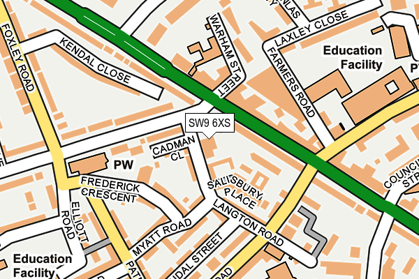 SW9 6XS map - OS OpenMap – Local (Ordnance Survey)