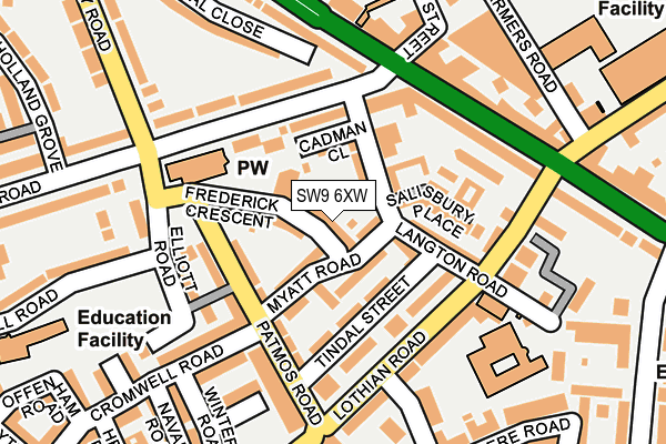SW9 6XW map - OS OpenMap – Local (Ordnance Survey)