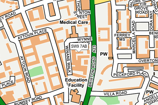 SW9 7AB map - OS OpenMap – Local (Ordnance Survey)