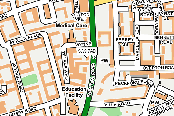 SW9 7AD map - OS OpenMap – Local (Ordnance Survey)