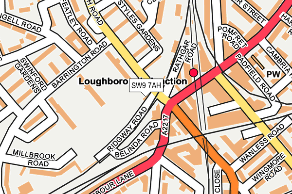 SW9 7AH map - OS OpenMap – Local (Ordnance Survey)