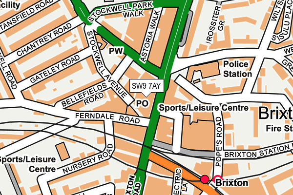 SW9 7AY map - OS OpenMap – Local (Ordnance Survey)