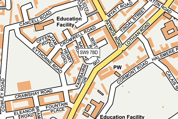 SW9 7BD map - OS OpenMap – Local (Ordnance Survey)