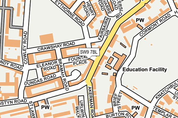 SW9 7BL map - OS OpenMap – Local (Ordnance Survey)