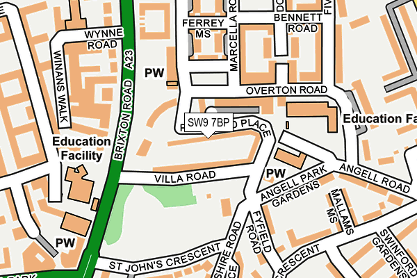 SW9 7BP map - OS OpenMap – Local (Ordnance Survey)