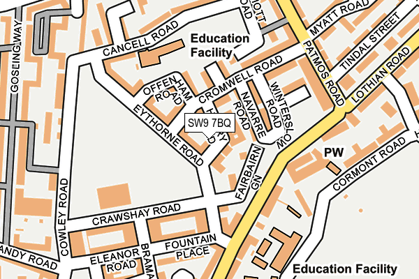 SW9 7BQ map - OS OpenMap – Local (Ordnance Survey)