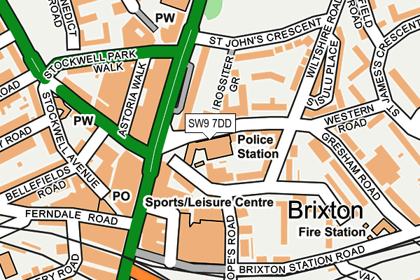 SW9 7DD map - OS OpenMap – Local (Ordnance Survey)