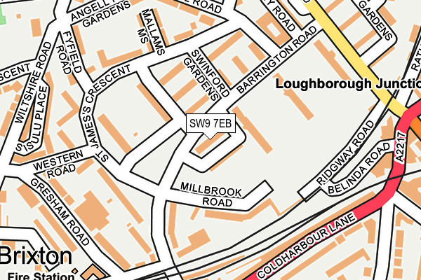 SW9 7EB map - OS OpenMap – Local (Ordnance Survey)