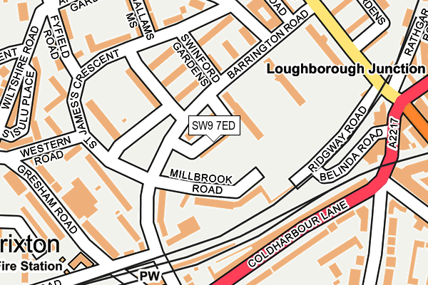 SW9 7ED map - OS OpenMap – Local (Ordnance Survey)