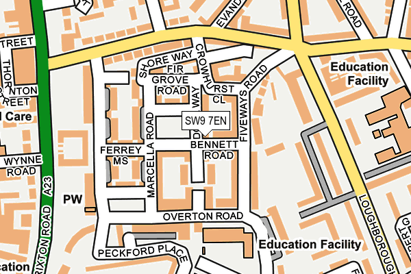 SW9 7EN map - OS OpenMap – Local (Ordnance Survey)