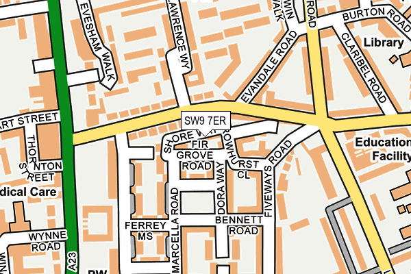 SW9 7ER map - OS OpenMap – Local (Ordnance Survey)