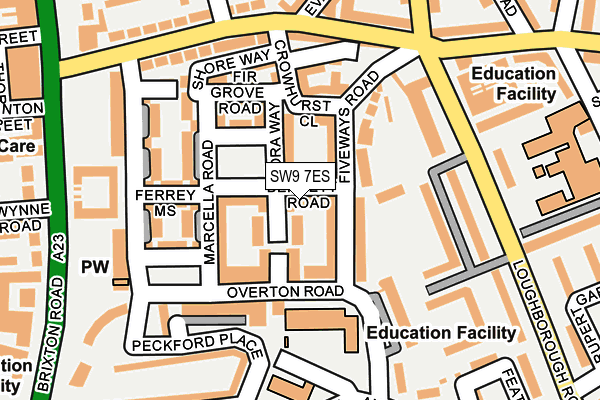 SW9 7ES map - OS OpenMap – Local (Ordnance Survey)